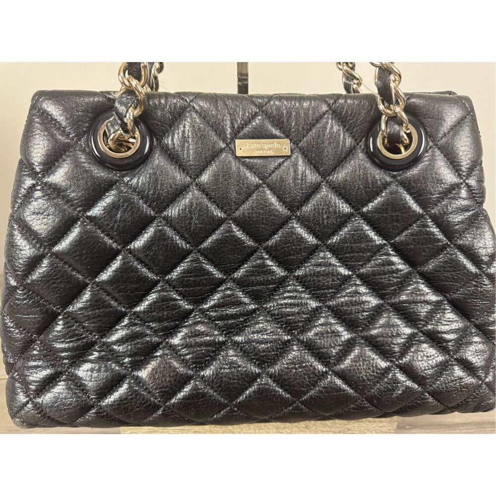 Classic Kate Spade Gold Coast Black‎ MaryAnne Quilted Tote Bag - Picture 3 of 13